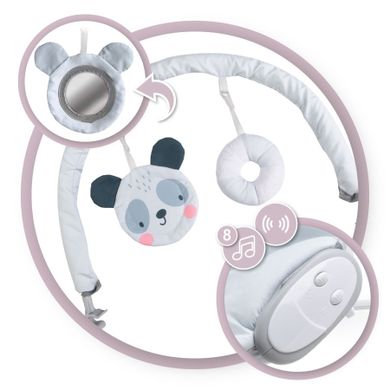 MoMi, Glossy, leżaczek bujaczek z wibracją, panda, 0-6m