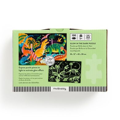 Mudpuppy, Park dinozaurów, puzzle świecące w ciemności, 100 elementów