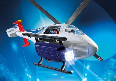 Playmobil, City Action, Helikopter policyjny z reflektorem LED, 6921