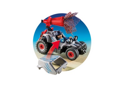 Playmobil, Dinos, Samochód terenowy z działającą wyrzutnią sieci, 9434