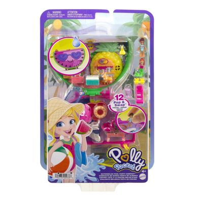 Polly Pocket, Arbuzowy basen, kompaktowy zestaw do zabawy z laleczkami i akcesoriami