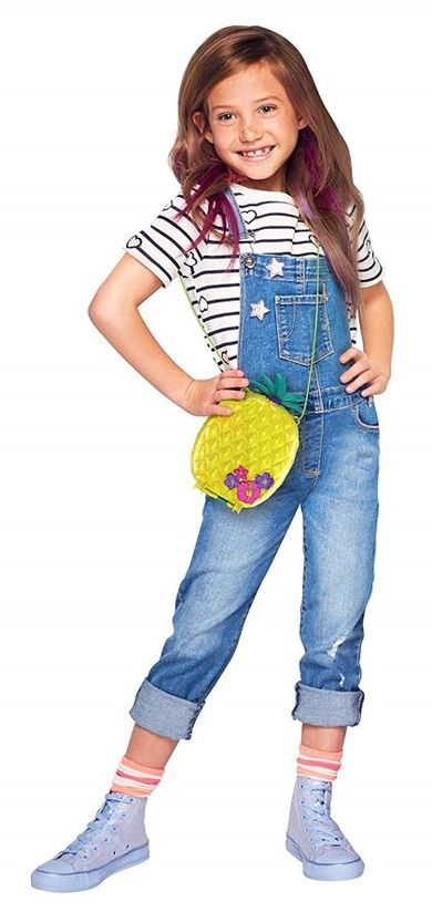 Polly Pocket, kompaktowa torebka Ananas, zestaw z laleczkami i akcesoriami