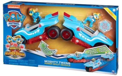 Psi Patrol, Mighty Twins, 2 figurki + transformujący pojazd 2w1