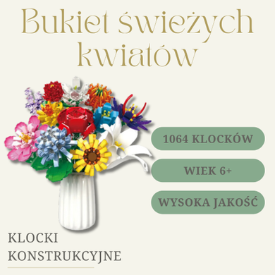 QBI, Bukiet świeżych kwiatów, klocki konstrukcyjne, 1009 elementów