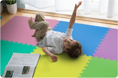 Ricokids, mata piankowa, puzzle, kolorowa, 180-180 cm
