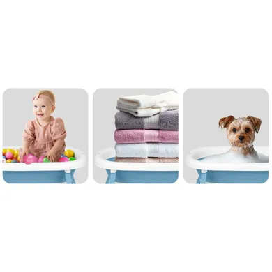 Ricokids, RK-287, wanienka składana ze stelażem, termometrem i wkładką, biało-niebieska
