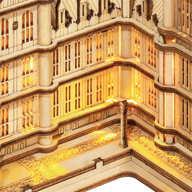 Robotime, Big Ben, puzzle drewniane 3D, LED, 220 elementów
