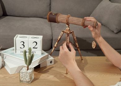 Robotime, Teleskop, drewniane puzzle 3D, 314 elementy