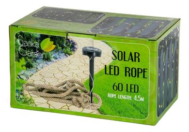 Saska Garden, sznur jutowy z lampami solar, 60 led, 4.5 m