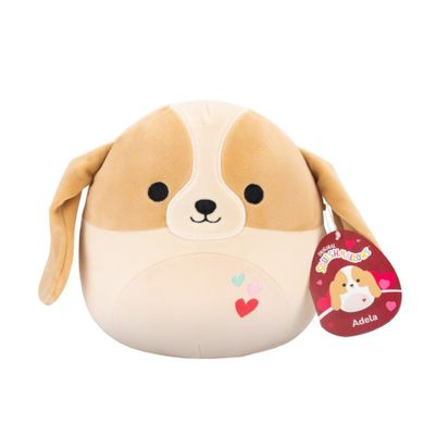 Squishmallows, Adela, brązowo biały pies, maskotka, 30 cm