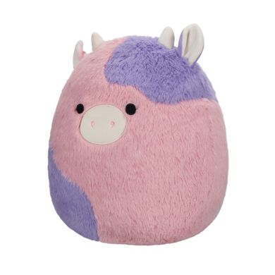 Squishmallows, Fuzzamallows, Patty, Pink and Purple Cow, fioletowo-różowa krowa, maskotka, 30 cm