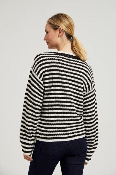Sweter damski, czarno-biały, Moodo
