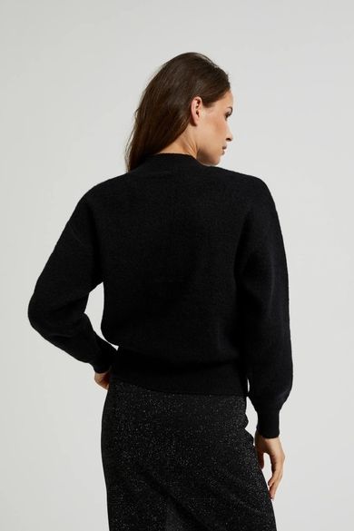 Sweter damski, rozpinany, czarny, Moodo
