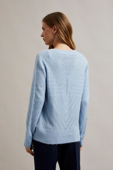 Sweter damski, rozpinany, niebieski, Moodo