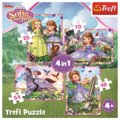 Trefl, Jej Wysokość Zosia, W świecie księżniczki Zosi, puzzle 4w1