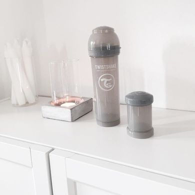 Twistshake, butelka antykolkowa, 330 ml, pastelowa szara