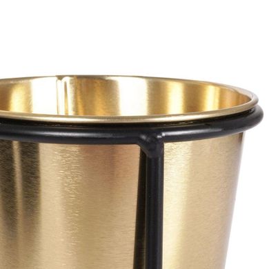 Vilde, kwietnik metalowy 3-poziomowy, czarny złoty, glamour