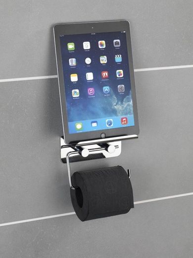 Wenko, uchwyt na papier toaletowy z półką na tablet, smartfon, 2w1