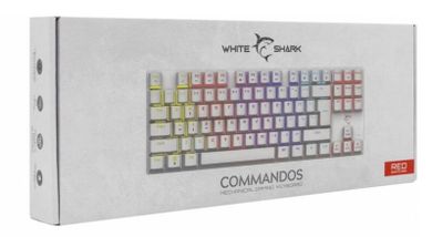 WhiteShark, klawiatura gamingowa, Commandos RS, biała