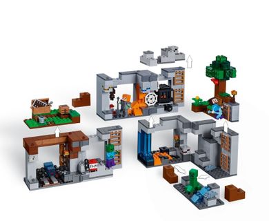 Zestaw promocyjny: LEGO Minecraft, Przygody na skale macierzystej, 21147 + GRATIS: LEGO Minecraft, Minecraft BigFig, Steve z papugą, 21148