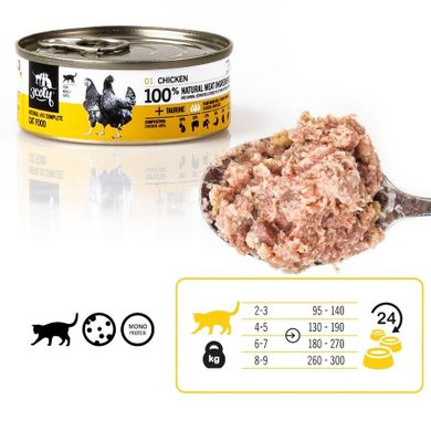 3coty, kurczak z sercami, karma mokra dla dorosłych kotów, 80g