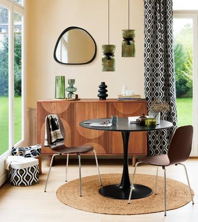 Atmosphera, Wayne, lustro ścienne organiczne w czarnej ramie, 56,5-63 cm