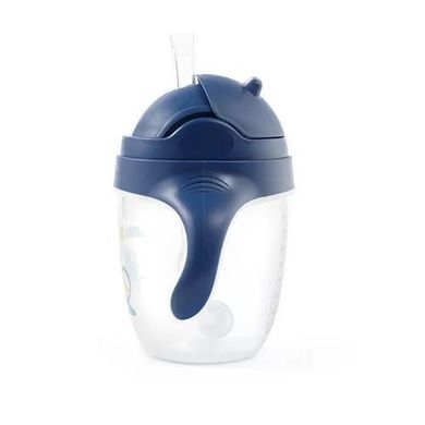 BabyOno, kubek niekapek z obciążoną słomką, niebieski