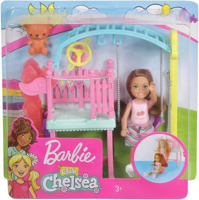 Barbie, Chelsea i huśtawka, zestaw do zabawy z lalką i akcesoriami