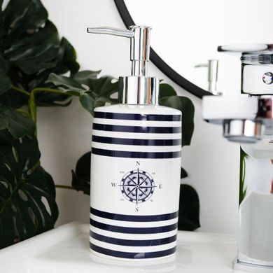 Bathroom Solutions, zestaw łazienkowy ceramiczny, biały marynistyczny, 4 elementy