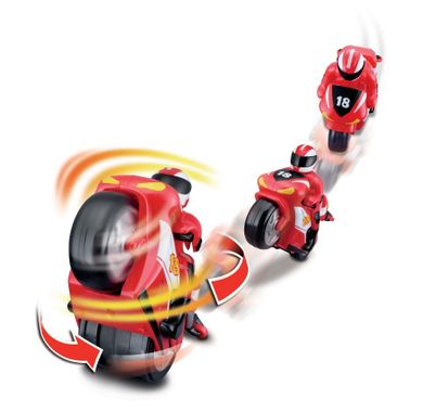 Bburago, motocykl zdalnie sterowany z figurką, czerwony