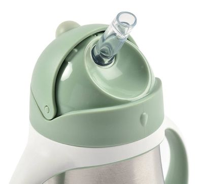 Beaba, bidon termiczny, ze słomką, sage green, 250 ml
