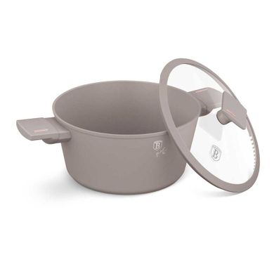 Berlinger Haus, garnek tytanowy z pokrywą, taupe, 24 cm