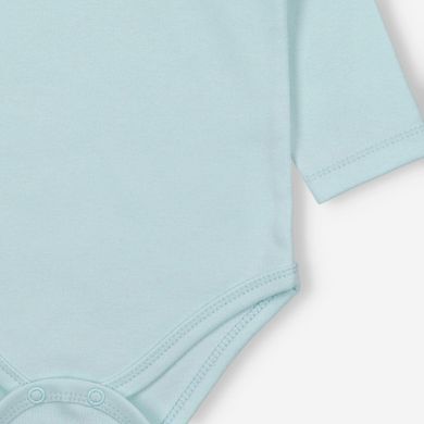 Body niemowlęce z długim rękawem, niebieskie, Lagarto Verde