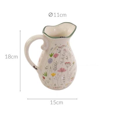 Boltze Home, wazon ceramiczny typu dzbanek, Florina, biały, wys. 18 cm