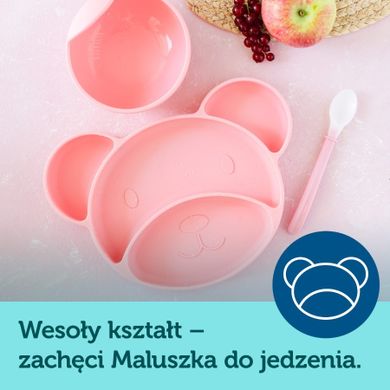 Canpol babies, Miś, talerzyk silikonowy z przyssawką, turkusowy