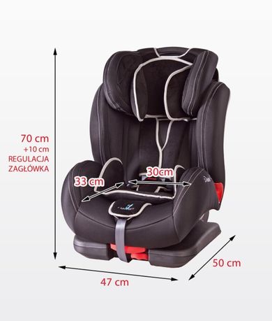 Caretero, Diablo FIX, Fotelik samochodowy, 9-36 kg, Black