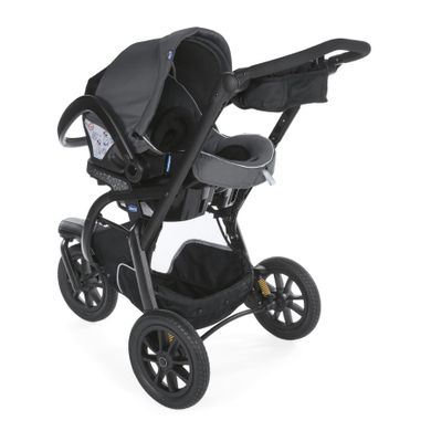 Chicco, Trio Activ3, wózek głęboko-spacerowy + pasy do mocowania gondoli, Iron
