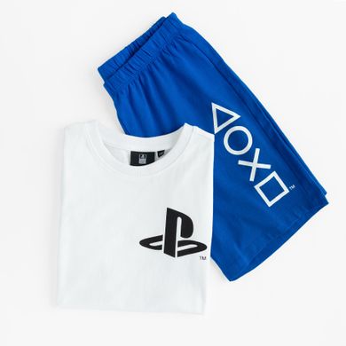 Cool Club, Piżama chłopięca, biało-niebieska, PlayStation