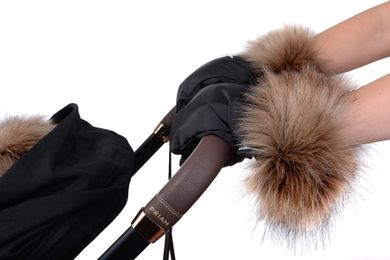 Cottonmoose, rękawice do wózka z futerkiem, Black