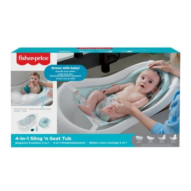Fisher-Price, Wielofunkcyjna wanienka Maluszka 4w1, pastelowa