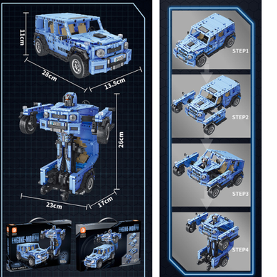 Forange, Engine-Morph, samochód 2w1, klocki konstrukcyjne, 968 elementów
