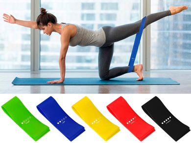 Gumy do ćwiczeń fitness, 5 szt.