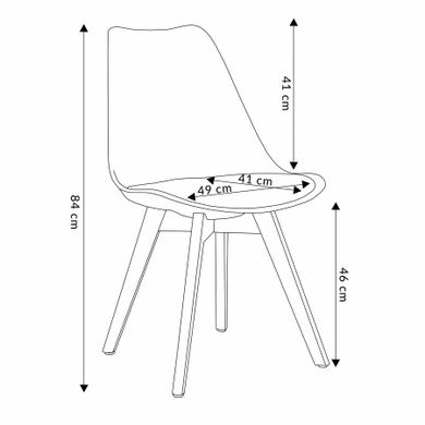 Homla, Fisco, krzesło plastikowe, czarne, 49-41-84 cm