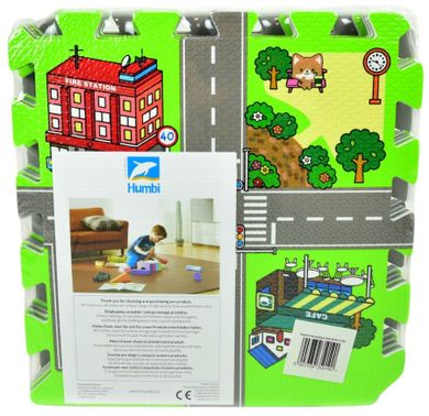 Humbi, Ulice miasta, mata piankowa, puzzle, 31,5-31,5-1 cm, 9 szt.