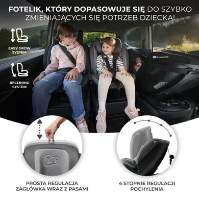 Kinderkraft, Xpedition 2, 360, fotelik samochodowy, obrotowy, Black, 40-150 cm