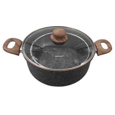 Kinghoff, garnek marmurowy z koszem do smażenia, 4l, kh-1985