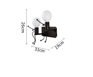 Lampa ścienna podwójna, Kinkiet Loft podwójny, czarna