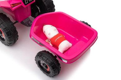 Lean Toys, quad z przyczepą, pojazd na akumulator, różowy, XMX630T