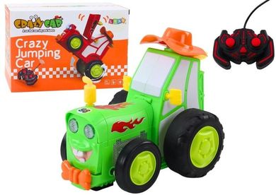 Lean Toys, skaczący traktor, pojazd zdalnie sterowany, zielony
