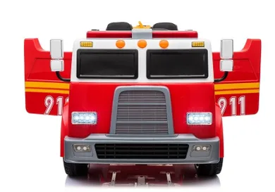 Lean Toys, wóz strażacki, pojazd na akumulator, czerwony, LL911
